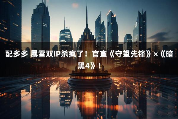 配多多 暴雪双IP杀疯了！官宣《守望先锋》×《暗黑4》！